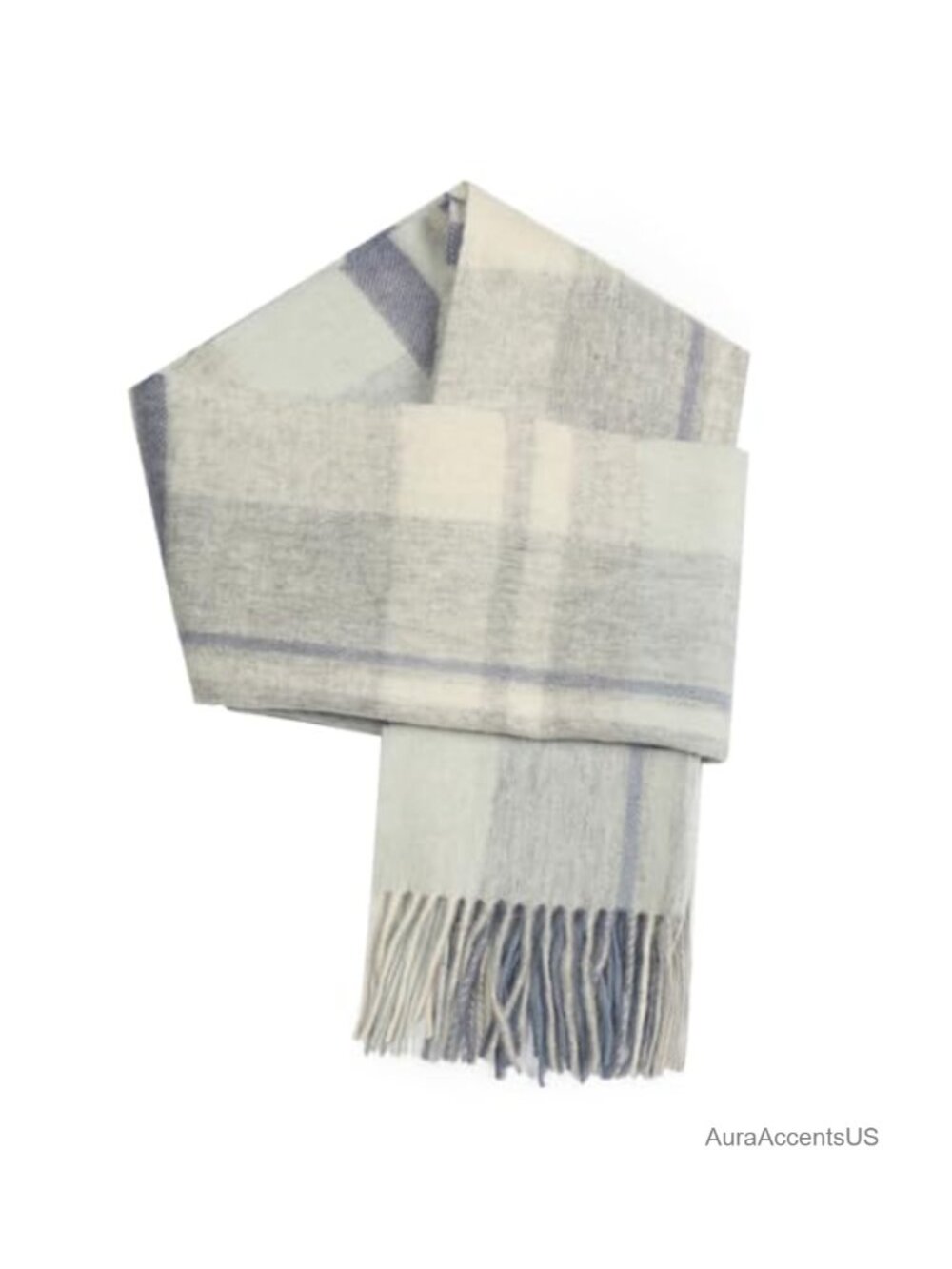 100% Pure Wool Tartan Scarf Men Women Checkered Tassel Winter Wrap